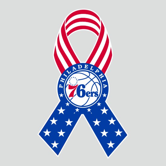 Philadelphia 76ers Ribbon American Flag logo iron on paper